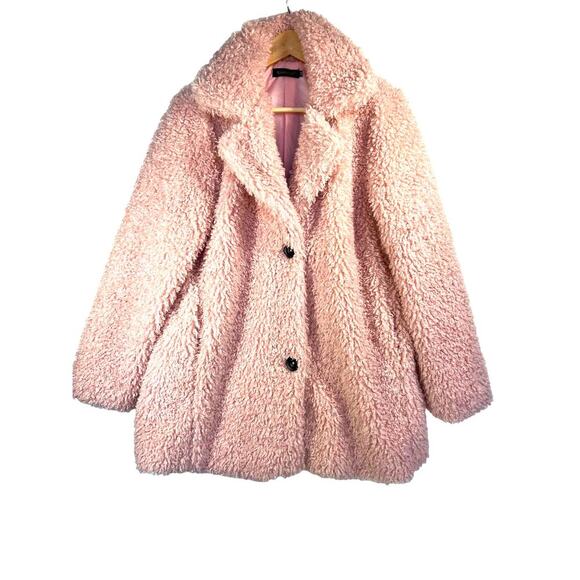 kooosin Jackets & Blazers - KOOOSIN Faux Fur Pea Coat Women's XXL Pink Penny Lane 70s Style Y2K Coquette